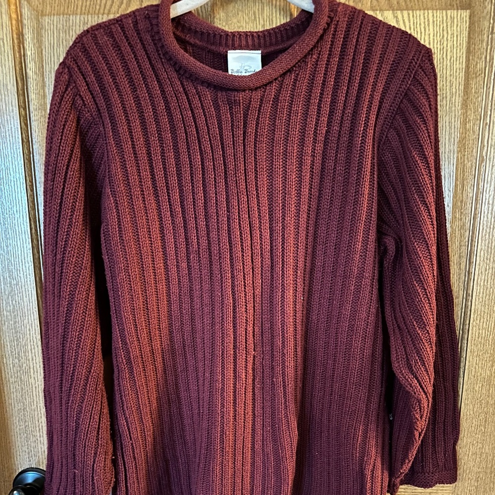 Bobbie Brooks Rolled Neck Burgundy Sweater.  Size 14/16.